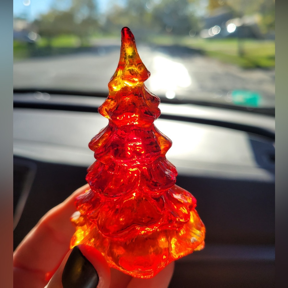 Fenton Red Glass Christmas Tree Decor